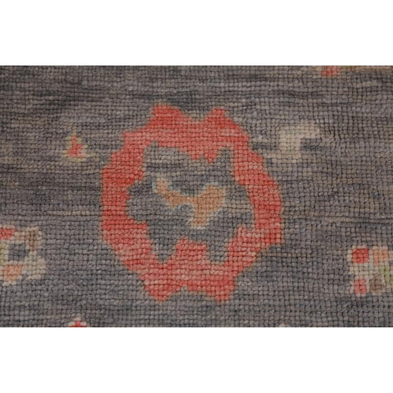 Hand Knotted Oriental 100% Wool Carpet Transitional All-Over Greys & Charcoal Oushak Area Rug - 14' 3'' X 10' 0''