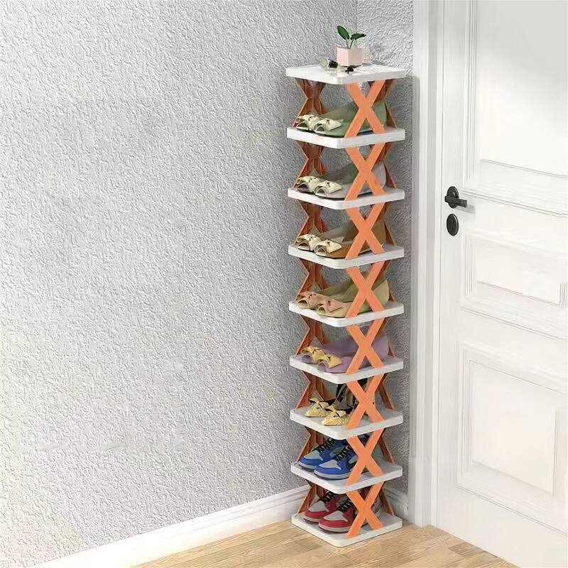 9-Tier Narrow Entryway Shoe Rack Free Standing Vertical Shoe Organizer