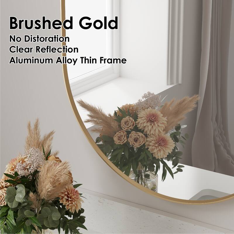 Bathroom Wall Mounted Oval Metal Framed Mirror