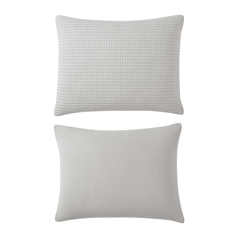 Kenneth Cole Solid Waffle Duvet Cover Set