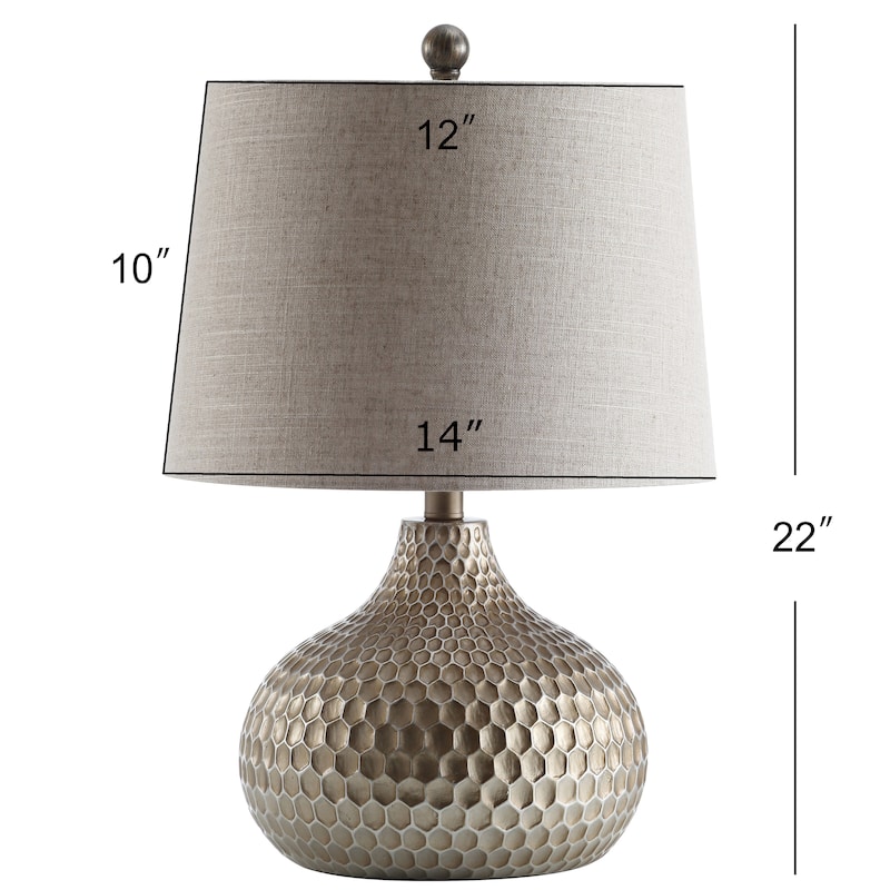 Mackenzie 22" Honeycomb LED Table Lamp, Antique Brown by JONATHAN Y