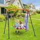 preview thumbnail 6 of 5, Saucer Swing with Stand for Kids Outdoor, 440lbs Saucer Swing Set