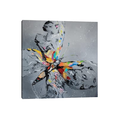 iCanvas "Butterfly On Grey" by KuptsovaArt Canvas Print