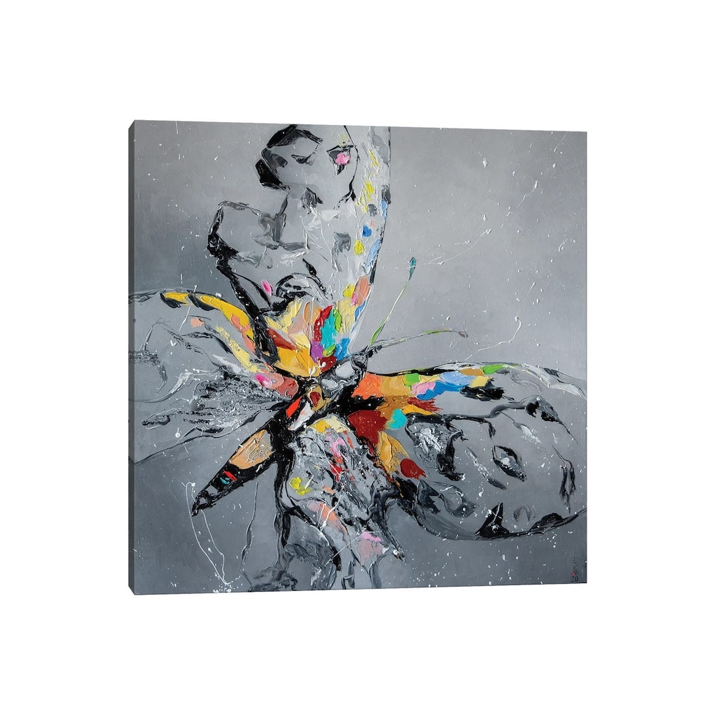 iCanvas "Butterfly On Grey" by KuptsovaArt Canvas Print