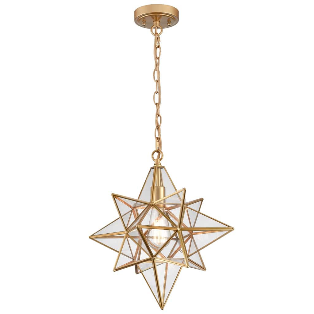 Viareggio Moravian Star Pendant Lights Clear Glass Shade 16 Inches
