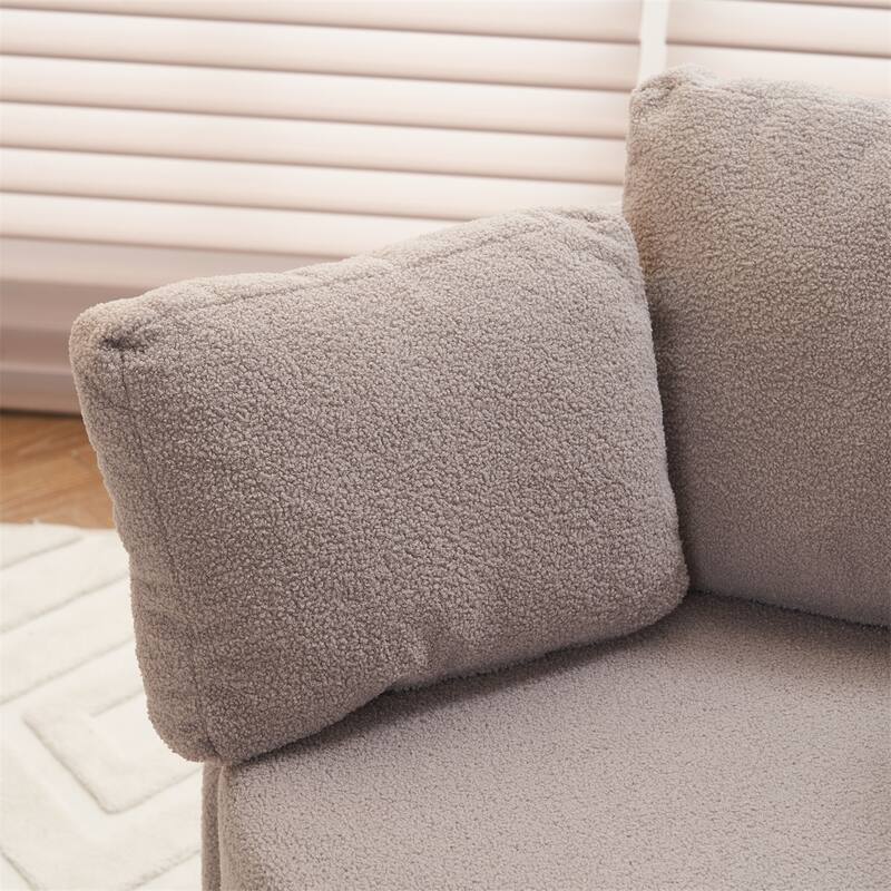 Teddy Fabric Swivel and Storage Chair w/ Back Cushion for Living Room