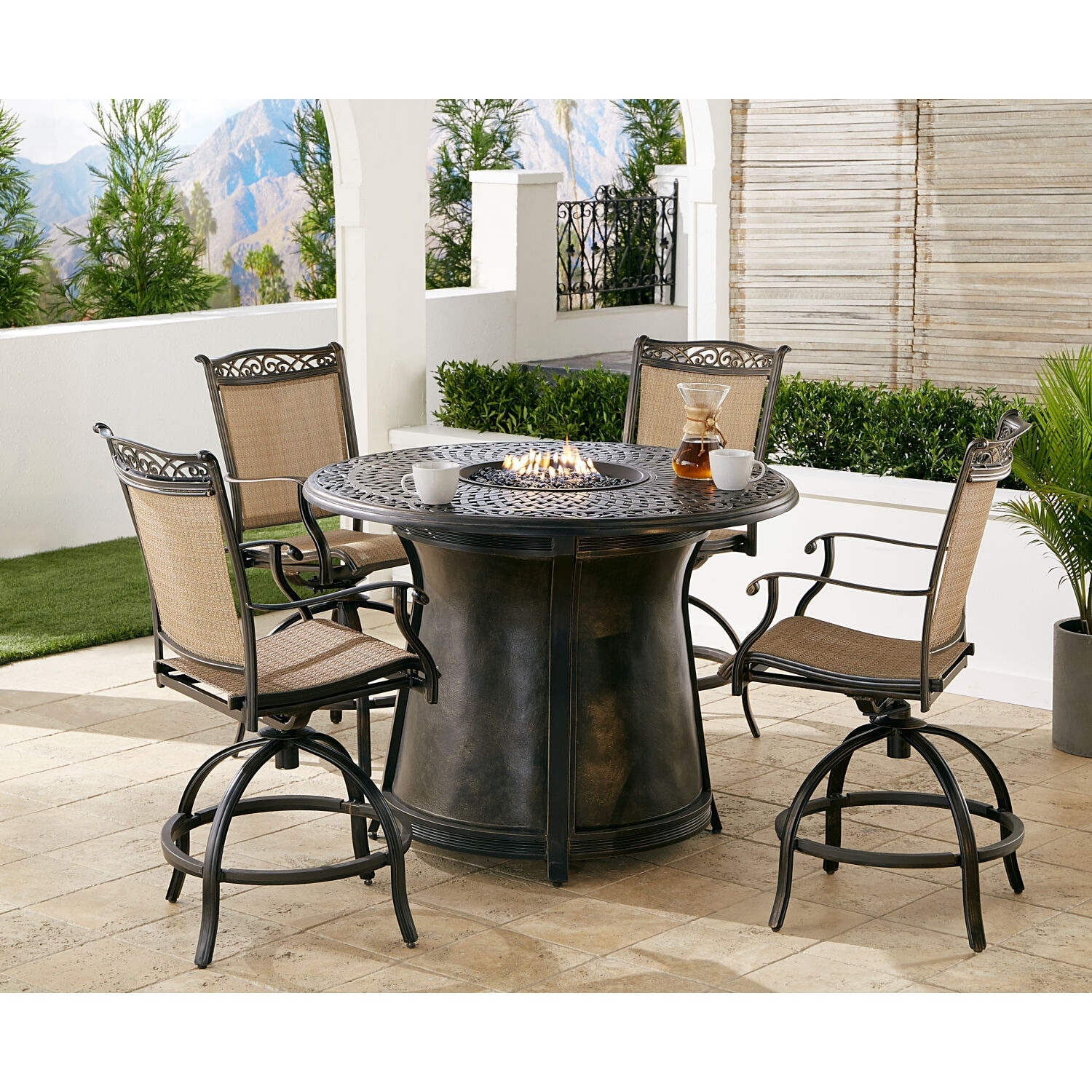 High dining fire pit table 2025