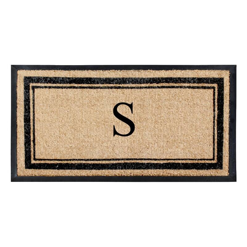 A1HC Picture Frame Natural Rubber & Coir Large Monogrammed Doormat 24"x48" - S