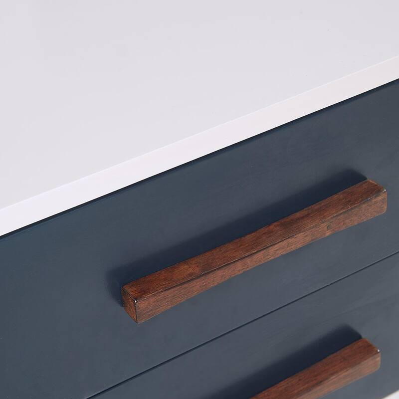 Mid-Cnetury Modern Wooden Storage Nightstand with 2 Drawers
