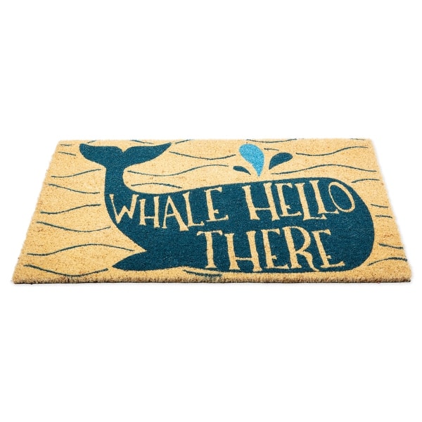 Shop Blue And Beige Whale Hello There Printed Rectangular