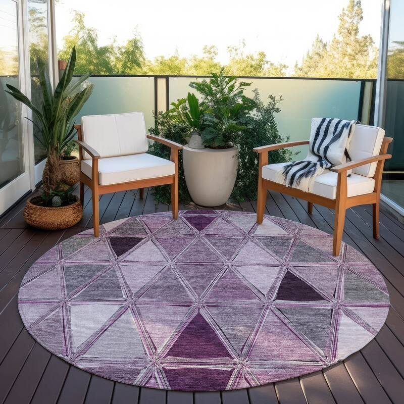 Machine Washable Indoor/ Outdoor Chantille Modern Diamonds Rug