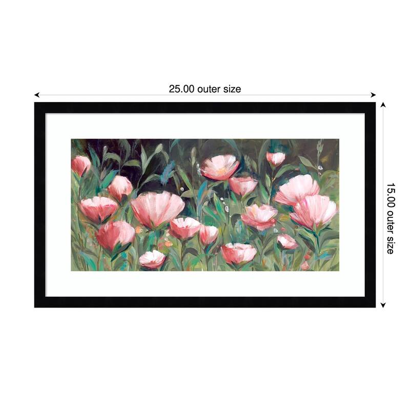 Evening Blossoms by Hannah Dawson Wood Framed Wall Art Print - Black