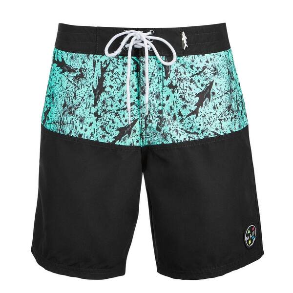 Shop Maui And Sons Mens Black Mint Size 30 Drawstring Shark Board