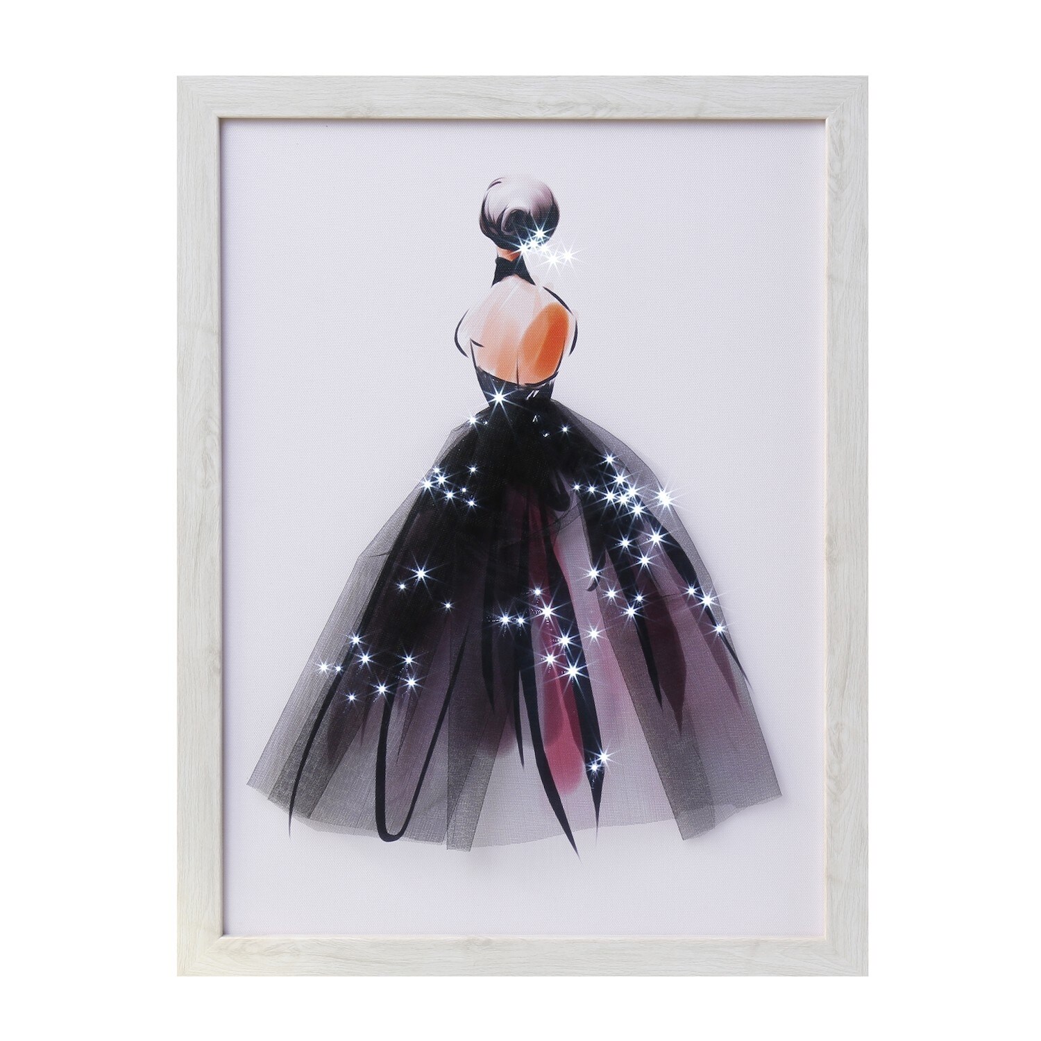 Art Artifact Black Dress Light Up Canvas Led Lighted Wall Art 16 X 12 White 16 Inch X 12 Inch X 1 Inch Overstock