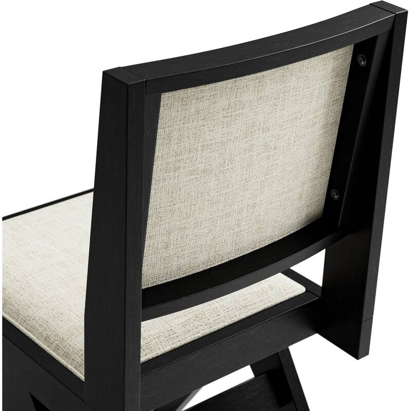 Contemporary Black Finish Upholstered Side Chairs Set
