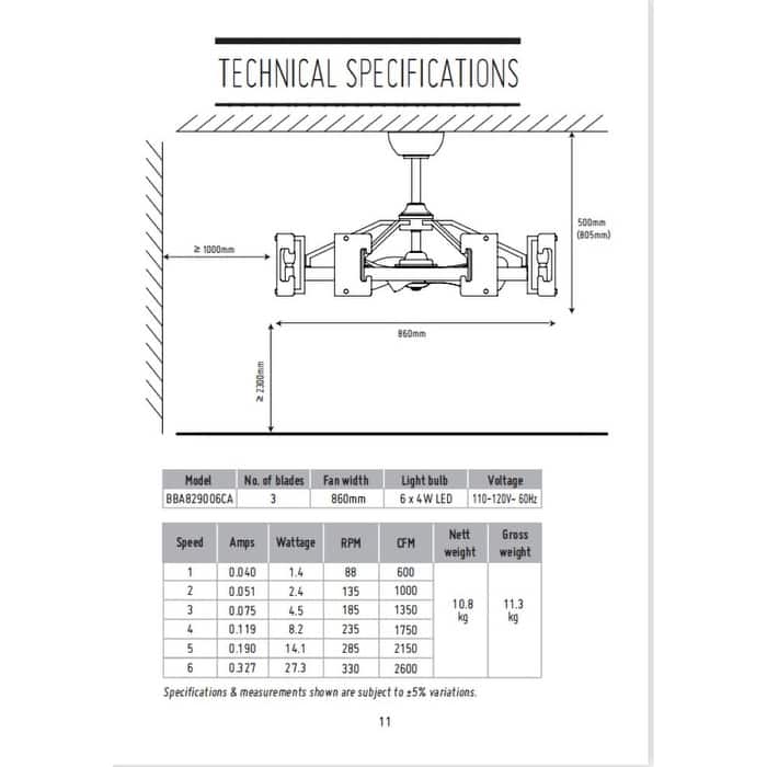 34" Indoor Wood Downrod Mount Chandelier Ceiling Fan with Light and Remote Control, Dimmable - Fan Blade Length (In.) 14