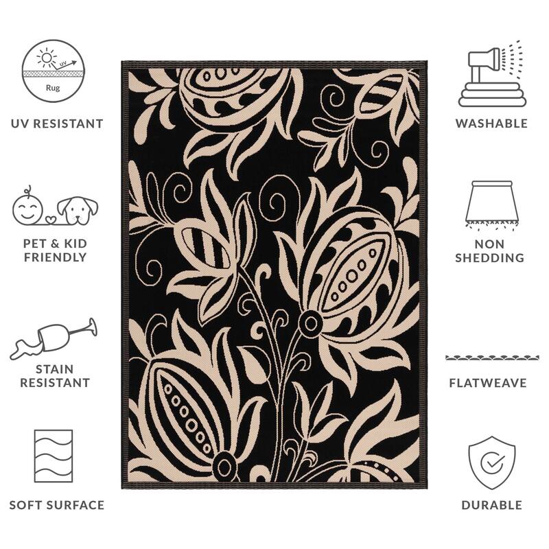 SAFAVIEH Courtyard Nasima Indoor/ Outdoor Patio Backyard Rug