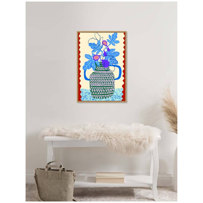 Kate and Laurel Sweet Fig Pot by Teresa Rego Framed Canvas Wall Art Print