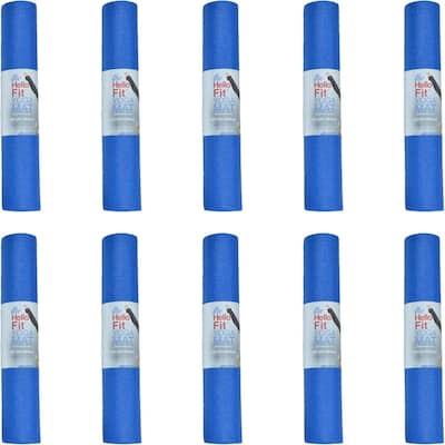 10-Pack 68"x24" Non-Slip Yoga Mats - 4mm Thick Bulk Exercise Mats for Fitness, Stretching, Schools & Studios - Non-Toxic