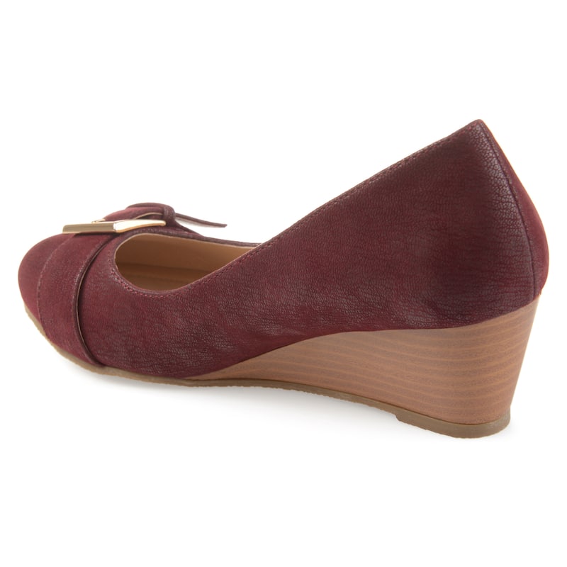 Journee Collection Women's Graysn Comfort Insole Slip On Round Toe Wedge