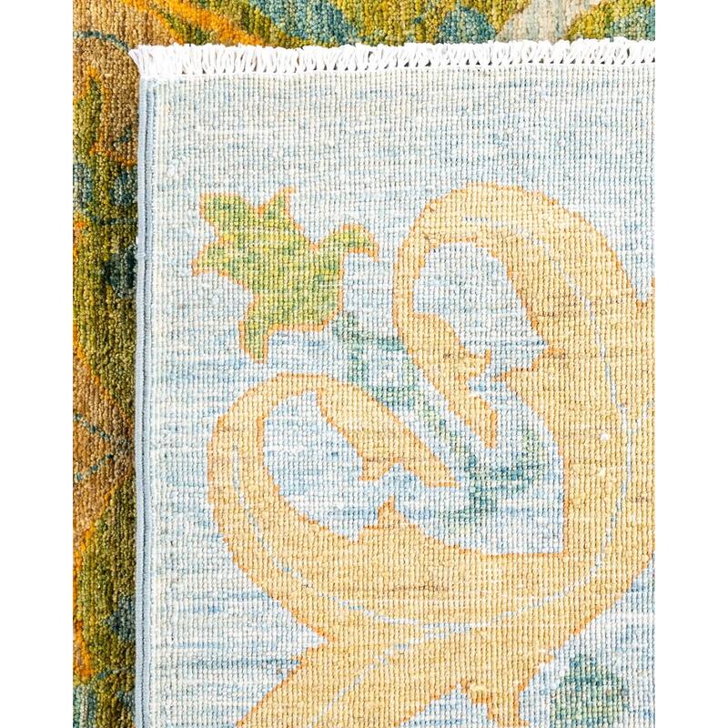 Overdyed, One-of-a-Kind Hand-Knotted Area Rug - Green - 8' 10" x 12' 3"