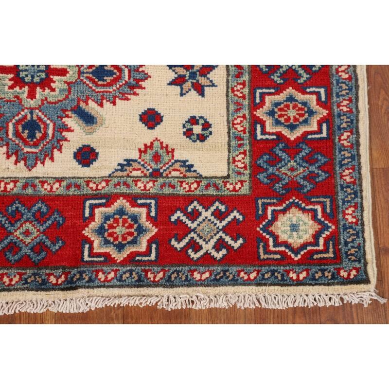 Kazak Accent Rug Hand-Knotted Traditional Beige Wool Carpet - 2'8" x 4'0"