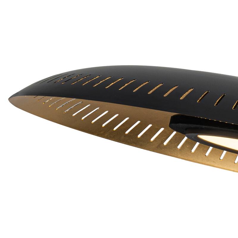 23.6" Modern Dimmable LED Pendant Light with Laser Cut Gold Foil Shade