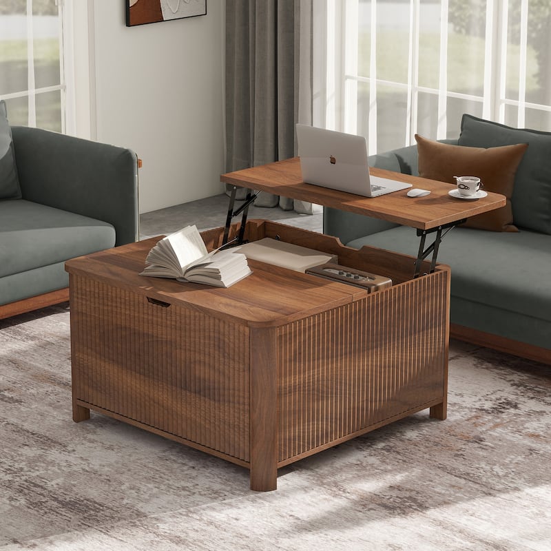 Squre Coffee Table with Large Capacity Storage
