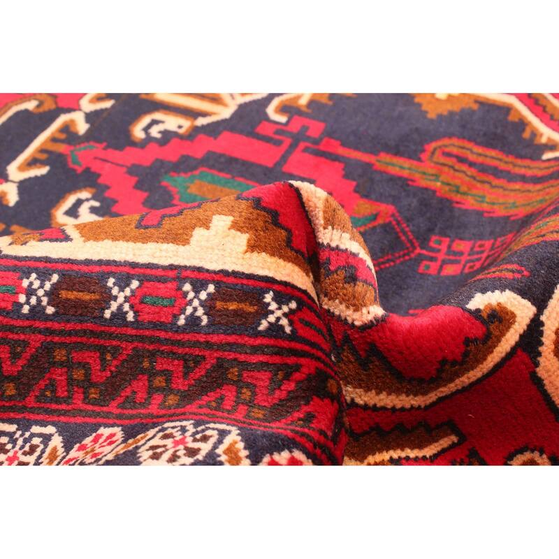 ECARPETGALLERY Hand-knotted Teimani Dark Navy Wool Rug - 2'9 x 4'11