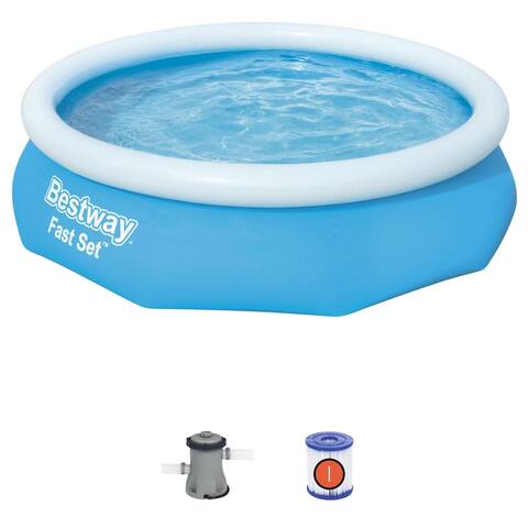 Bestway 10' x 30" Fast Set Inflatable Above Ground Swimming Pool w/ Filter Pump - 22