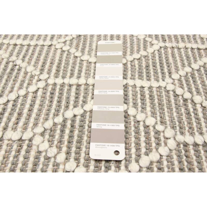 ECARPETGALLERY Braid weave Sienna Grey Wool Rug - 5'1 x 8'1