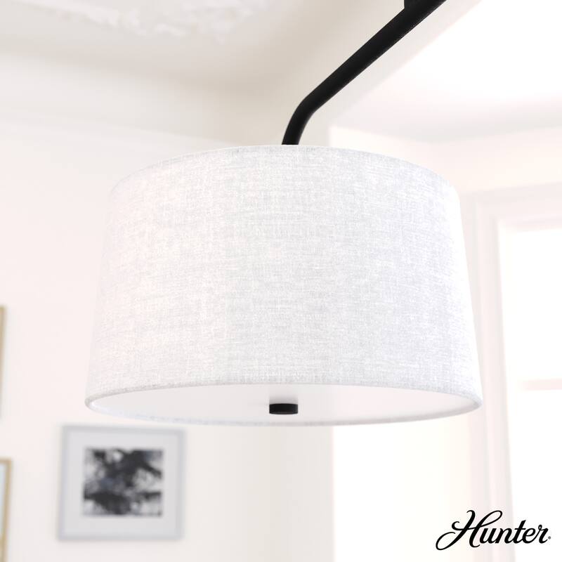 Hunter Cottage Hill Linear Chandelier - Dining Room, Kitchen Island - Modern, Transitional - Fabric Shades