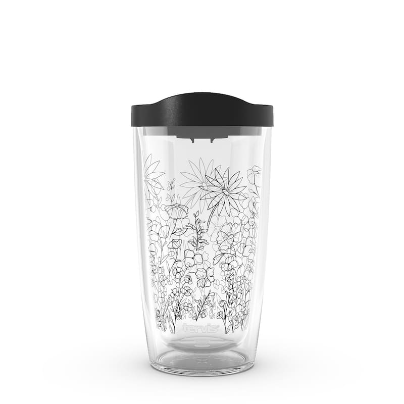 Tervis Wildflower Field Made in USA Double Walled Insulated Tumbler Travel 16oz, Wildflower