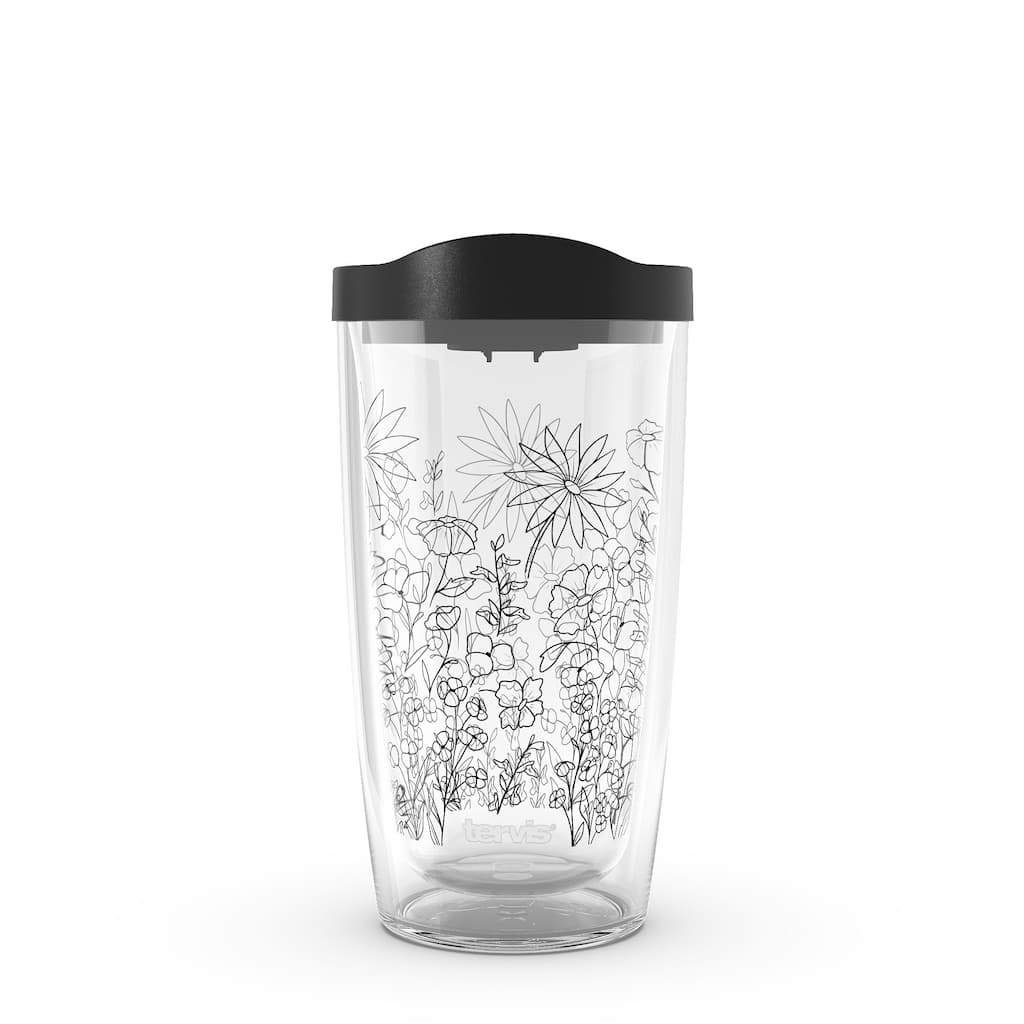 Tervis Wildflower Field Made in USA Double Walled Insulated Tumbler Travel 16oz, Wildflower