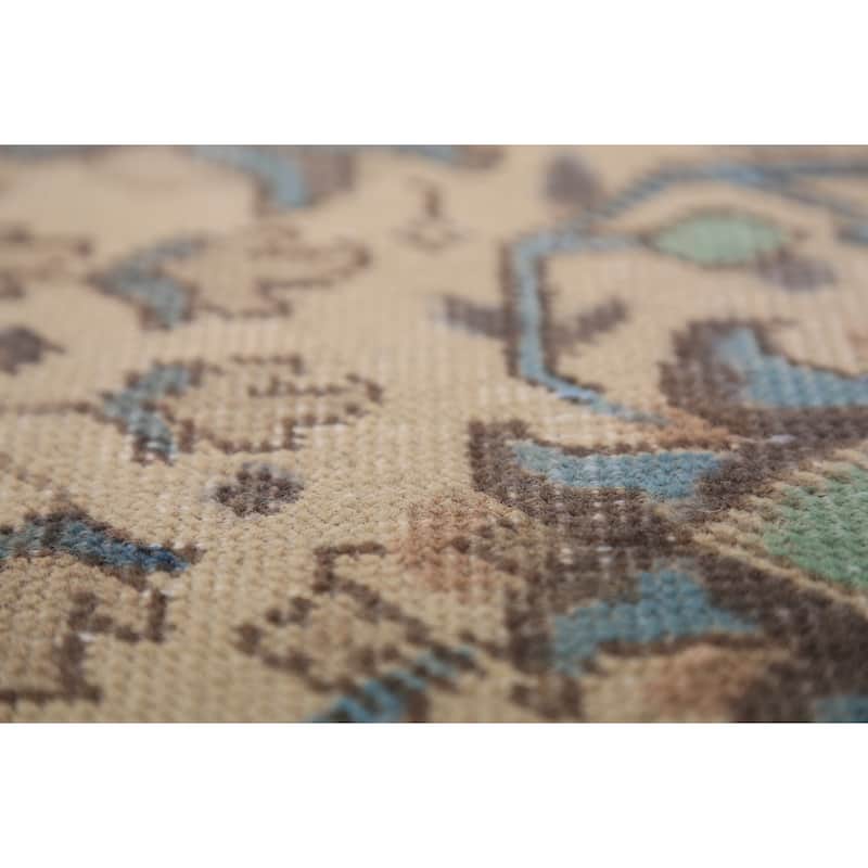 Tabriz Persian Area Rug Hand-Knotted Oriental Beige Wool Carpet - 8'0"x 10'6"