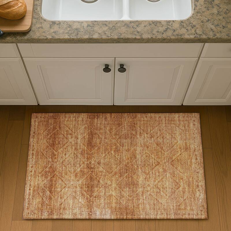 Premium Washable Super Soft Boho Moroccan Mayfield Rug - Copper - 1'8" x 2'6"