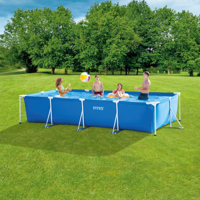 Intex 86" x 23" Rectangular Frame Above Ground Outdoor Splash Swimming Pool