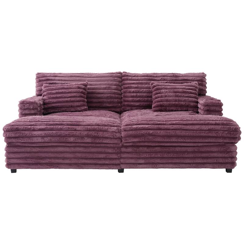 Oversized Double Chaise Lounge Sofa 83.5" Sofa Bed Cloud Couch Plush With Two Supportive Pillows,Usb Ports And Cup Holders