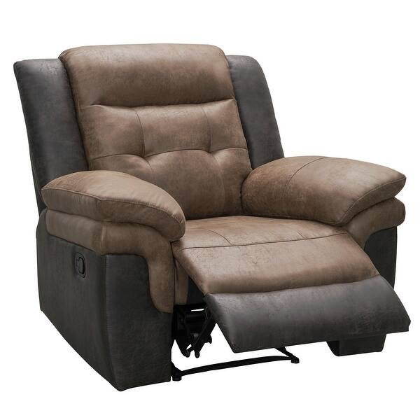 Shop Abbyson Tacoma Two Tone Fabric Reclining Sofa Set On Sale