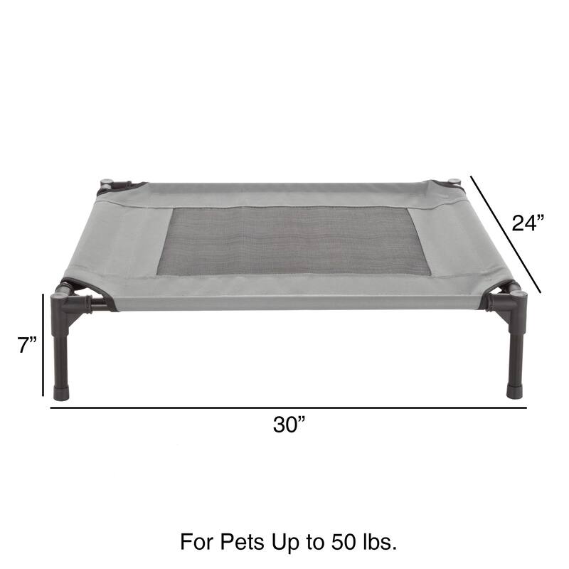 Petmaker Steel Frame Elevated Dog Bed with Non-Slip Feet - Indoor/Outdoor Puppy Cot for Pets