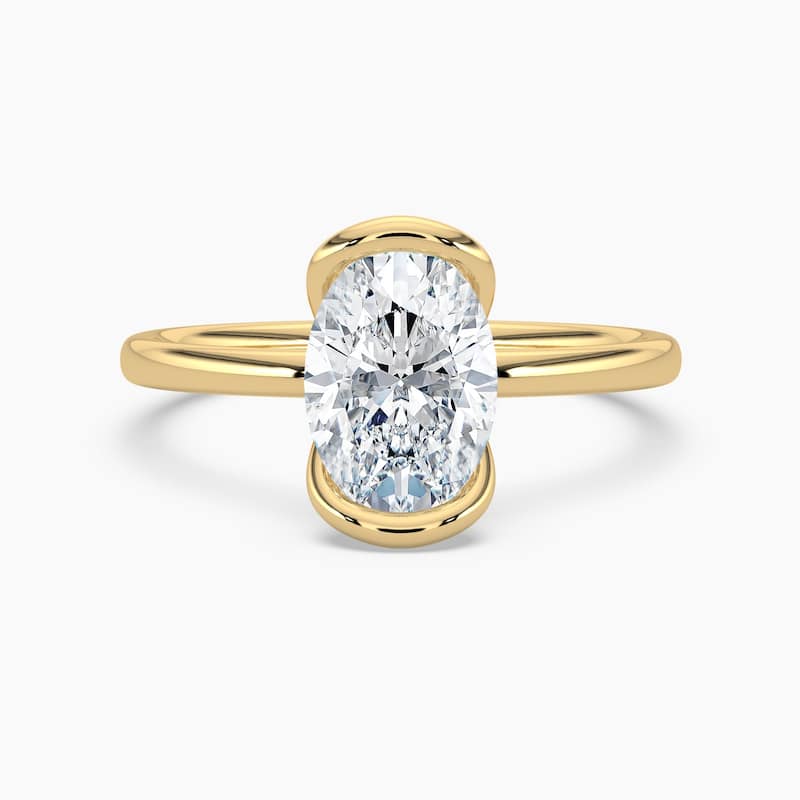 Auriya 14K Gold Lab Grown Diamond Oval Large Loop Solitaire Engagement Ring 1.00 - 5.00ct. tw. (F-G, VS) - 2.00 carats - 9 - Yellow