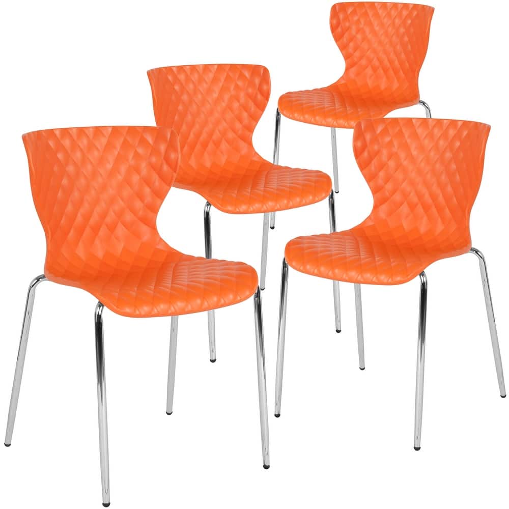 4 Pack Contemporary Design Plastic Stack Chair