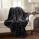 preview thumbnail 1 of 8, Beautyrest Heated Duke Faux Fur Solid Heated Throw Black