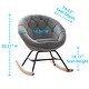 preview thumbnail 34 of 32, Modern Velvet Tufted Back Round Accent Rocking Chair for Teenager