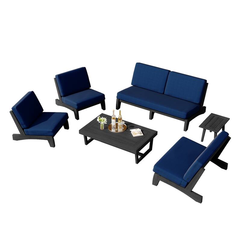 8-Piece Outdoor Sofa Set with Loveseat, 2 Club Chairs & Matching Tables