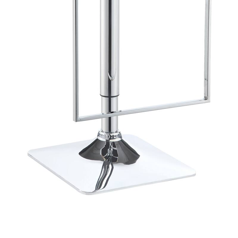 Adjustable Contemporary Metal Bar Stool, Black & Silver