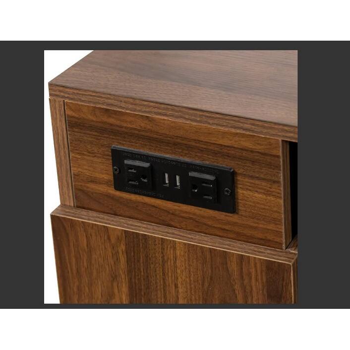Modern Multifunctional Extendable Dining Table With Outlet,Space Saving Expanding Table With Storage