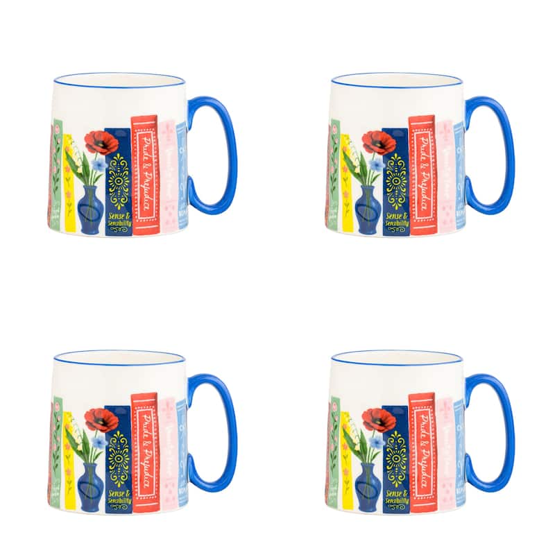 10 Strawberry Street Bella Abstract Elegance Mugs, Set of 4