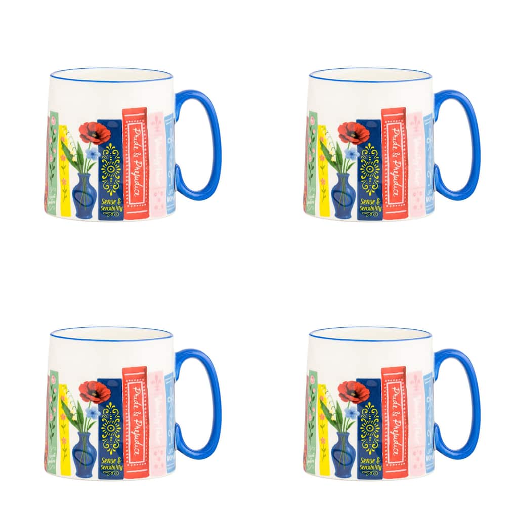 10 Strawberry Street Bella Abstract Elegance Mugs, Set of 4