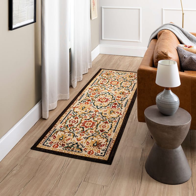 Mohawk Home Hale Floral Ikat Area Rug - 2' 6" x 8' - Cream - Runner